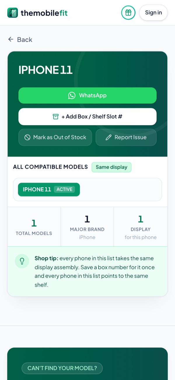 TheMobileFit display card for IPHONE 11: 1 phones take this display, among them IPHONE 11, with model codes such as MHDH3HN-A.
